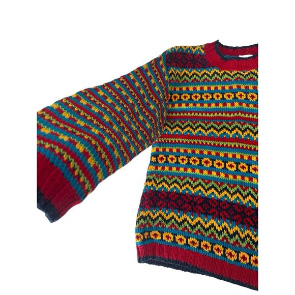 Hanna Andersson Womens Small Sweater Fair Isle Mock Neck Knitted Pullover EUC - Picture 4 of 14